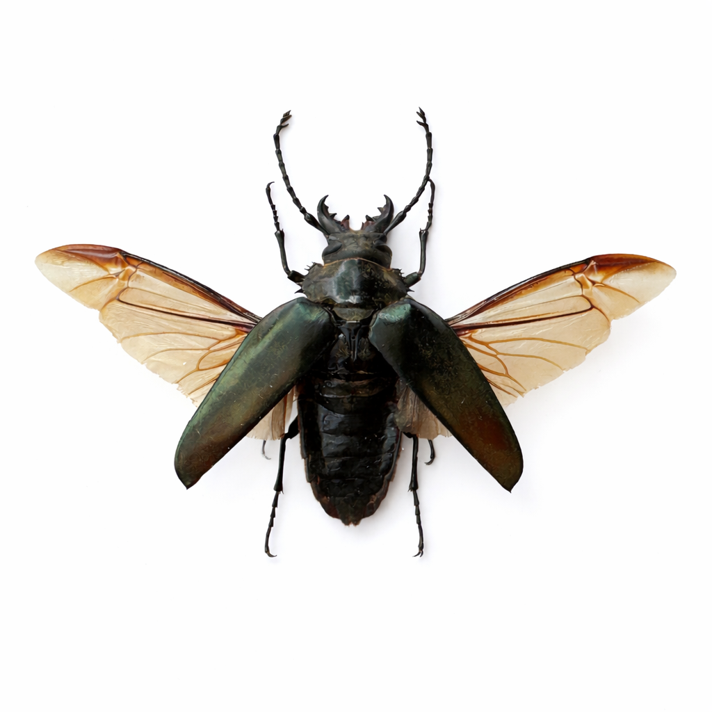Real Stag Beetle Specimen, Insect Bug Taxidermy Open wings, Insect Entomology Display
