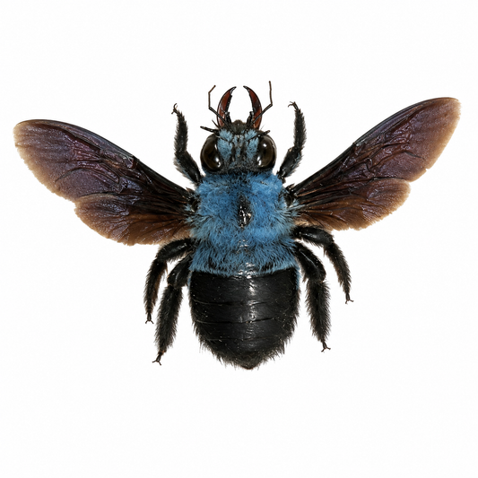 Blue Carpenter Bee Specimen, Real Pinned Dried Insect, Exotic Blue Bee Collectible