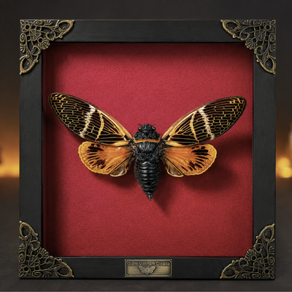 Real Framed Cicada Cicadoidea Shadow Box Bug Insect Frame Wall Art Hanging Decoration Artwork Oddity Home Decor Gallery