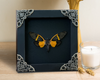 Real Framed Yellow Wings Butterfly Cicada Black Frame Gothic Home Decor K12-80-DE